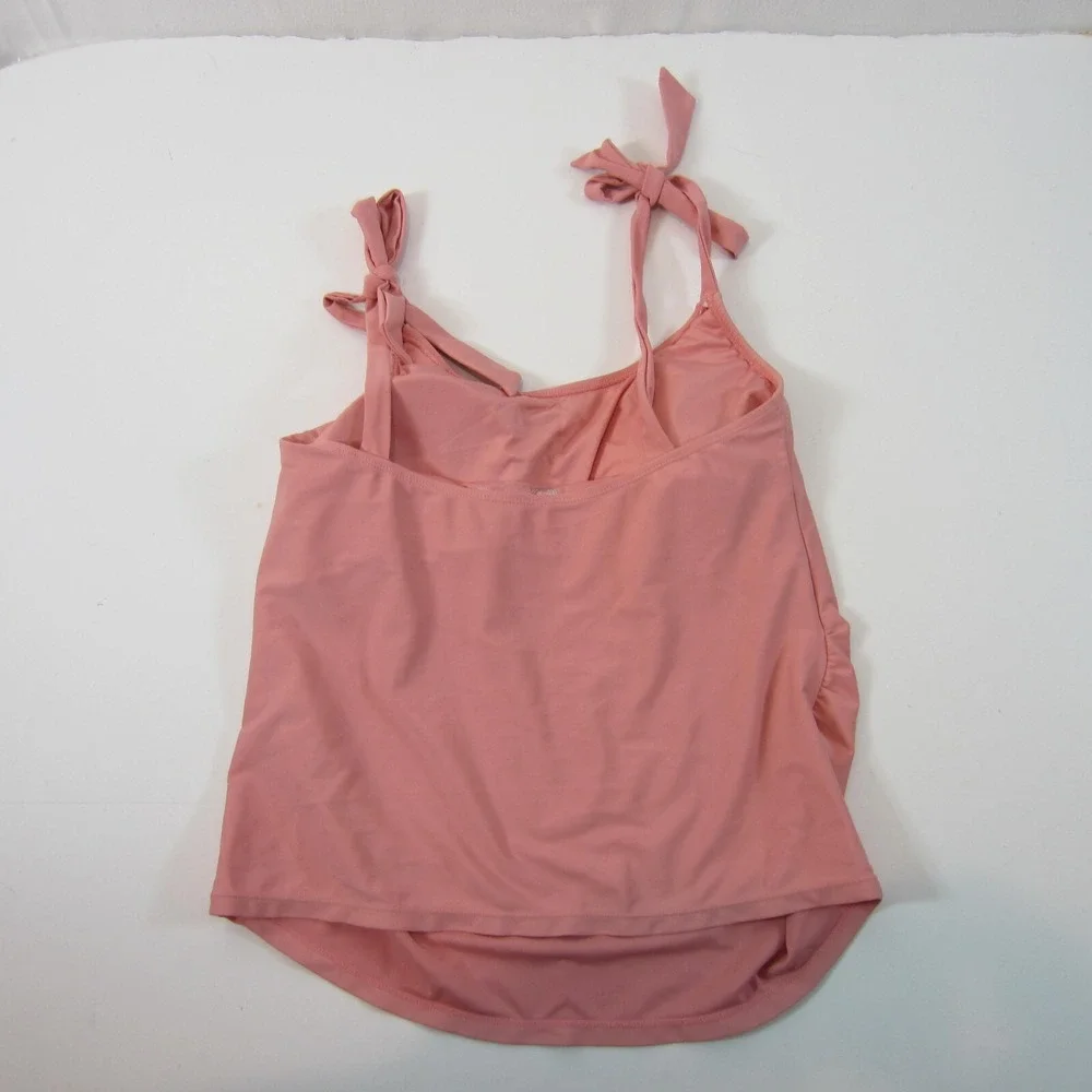 Kindred Bravely Nursing Maternity Swim Top Tankini Ruched Pink Medium